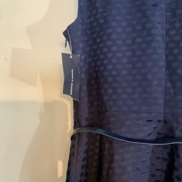 Tommy Hilfiger Sleeveless Collared A-Line Dress w/ Removable Belt -Size 12 - Picture 7 of 7